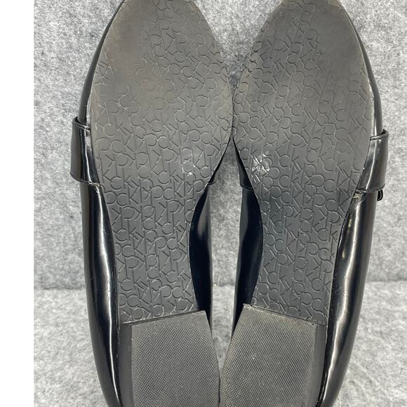 Calvin Klein 90s  Black Patent Leather Slip On Block Heel Loafer Women 8M - Picture 9 of 10
